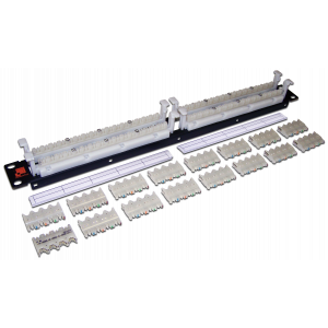 LANMASTER 19” 1U cat. 6 64-pair 110 wiring block with connecting blocks in included